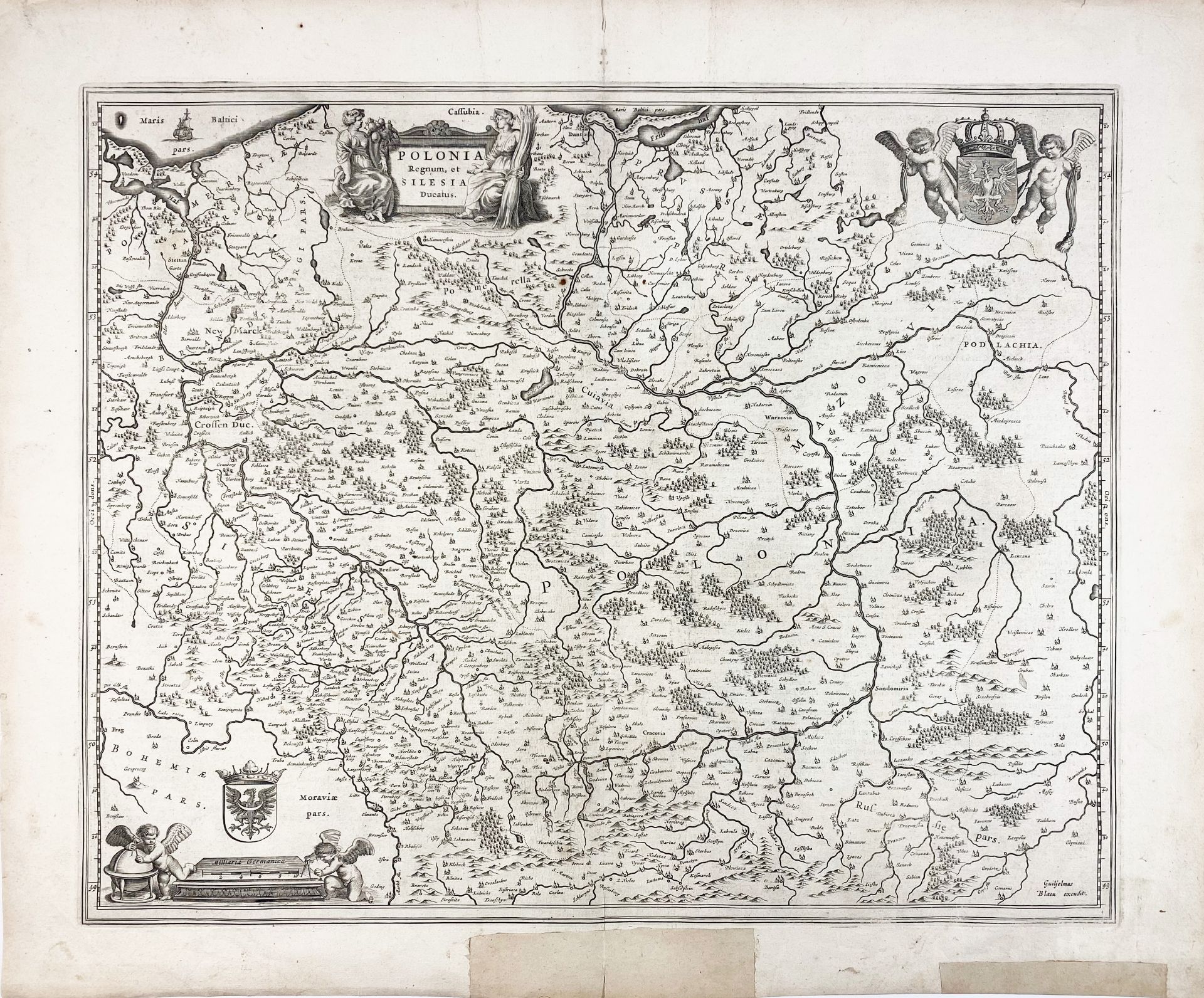 EASTERN EUROPE -- POLAND -- "POLONIA ET SILESIA". (Amst., Mercator/Hondius, 1613-16). Engr. map - Bild 2 aus 2