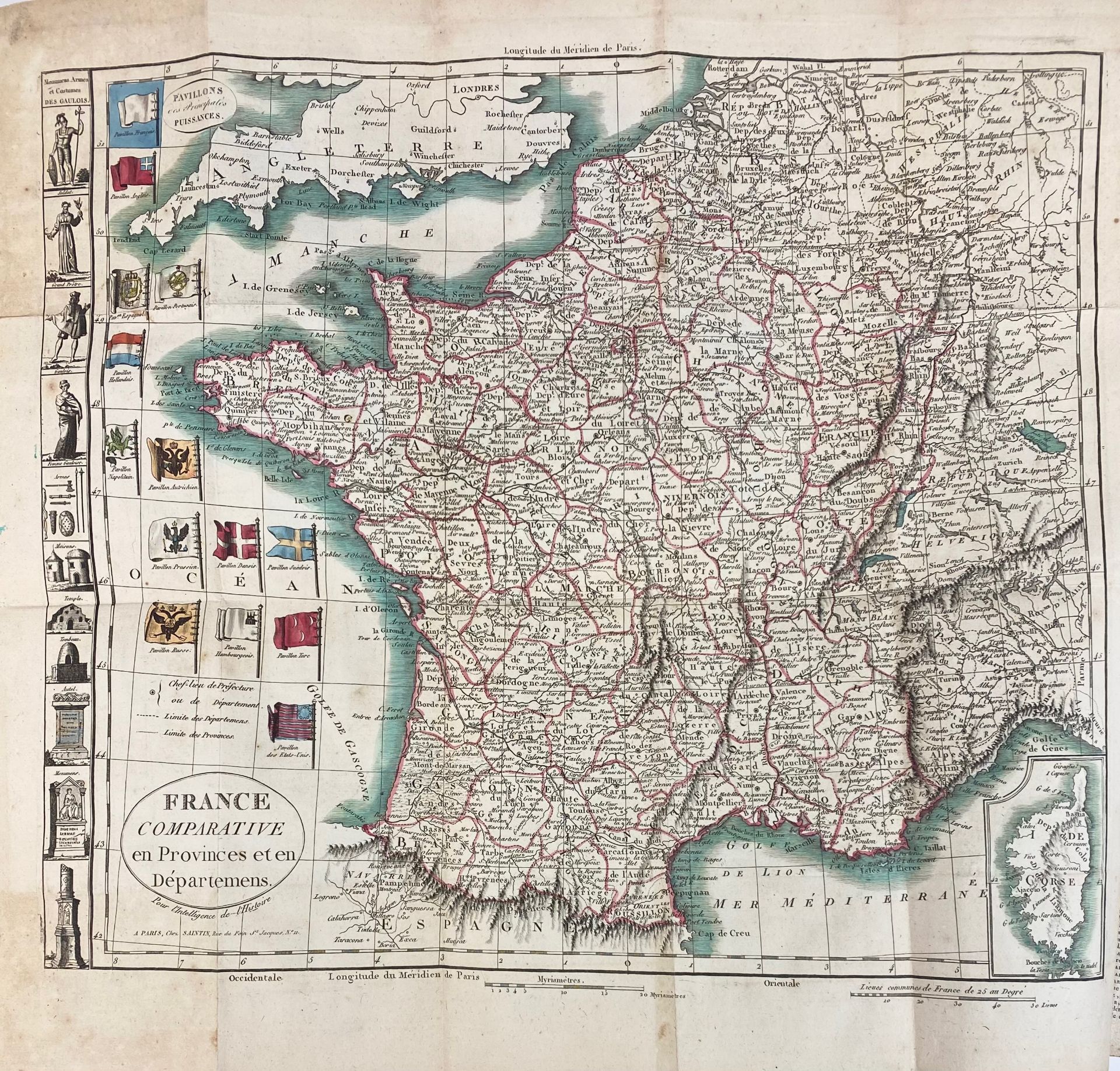 PINKERTON, J. Abrégé de la géographie moderne. Par., 1805. W. 9 fold