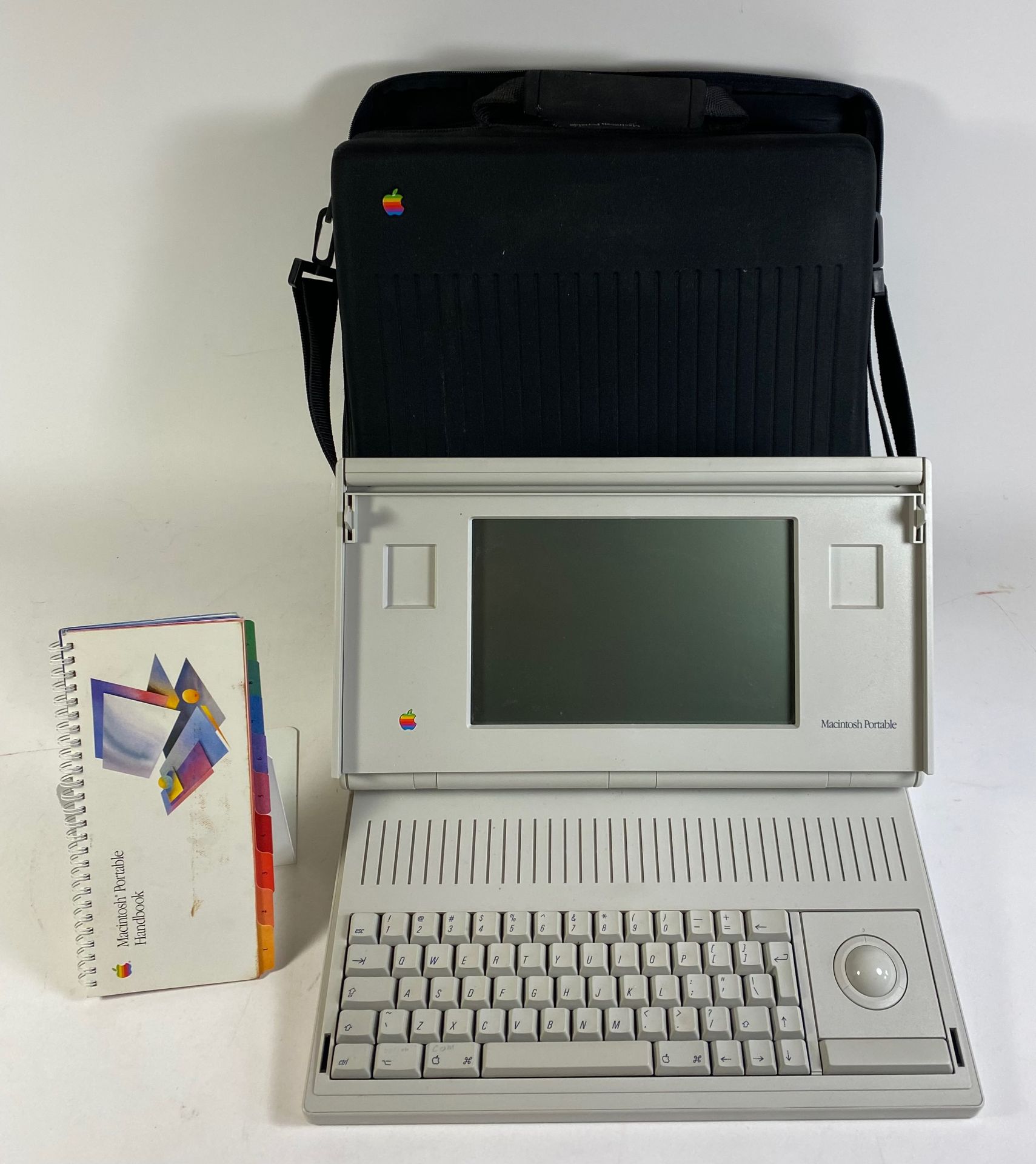 APPLE MACINTOSH PORTABLE M5120 (1989). The first Apple laptop, mains-independent with