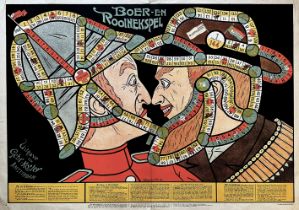 BOARD GAME -- "BOER- EN ROOINEKSPEL". Amst., Gebr. Koster, n.d. (c. 1902). Cold