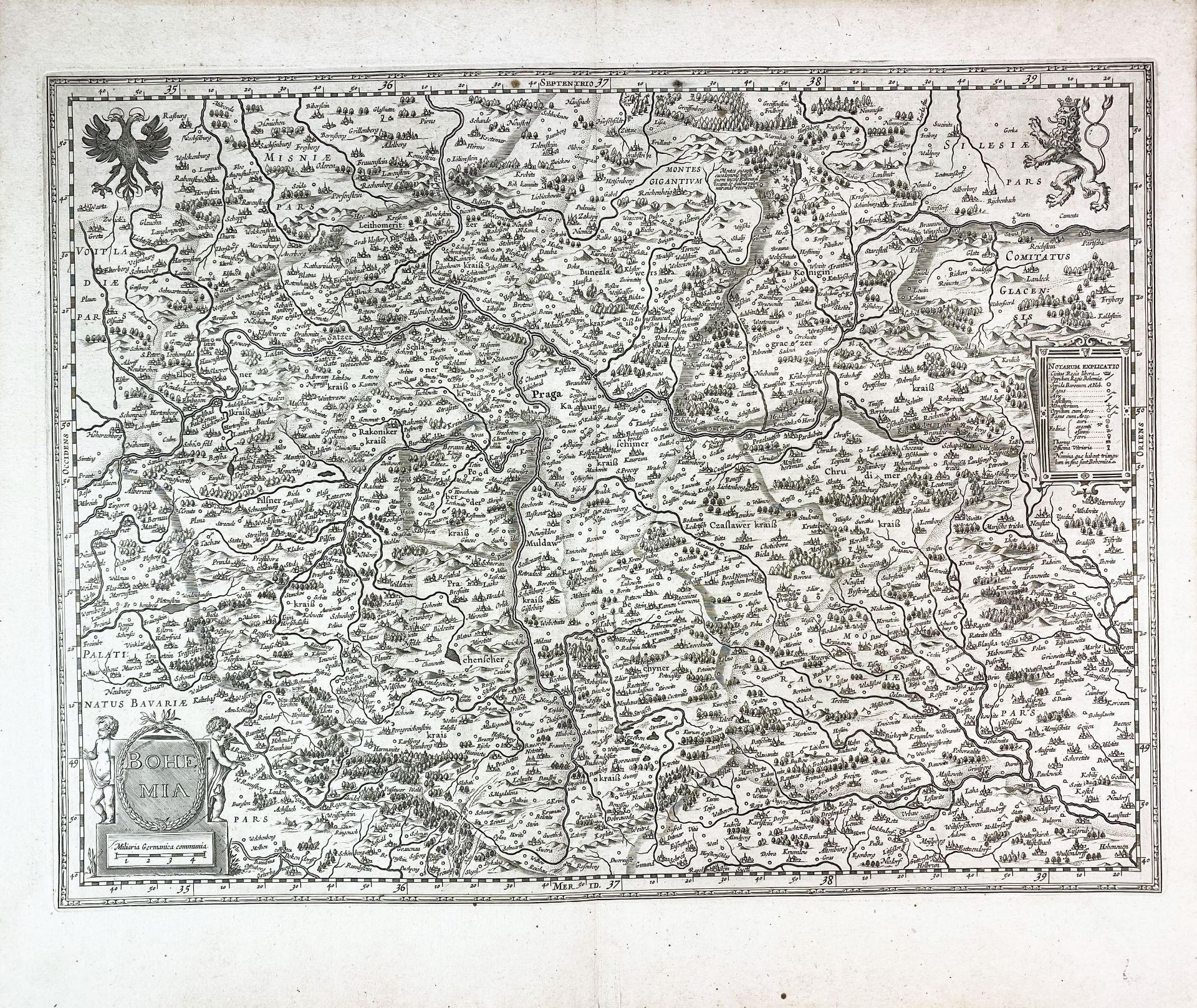 EASTERN EUROPE -- "BOHEMIA". (Amst., G. & J. Blaeu, c. 1645). Engr. plain map