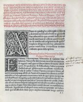 EUSEBIUS CAESARIENSIS. Chronicon id est temporum breviarium incipit foeliciter. (Venice, E. Ratdolt
