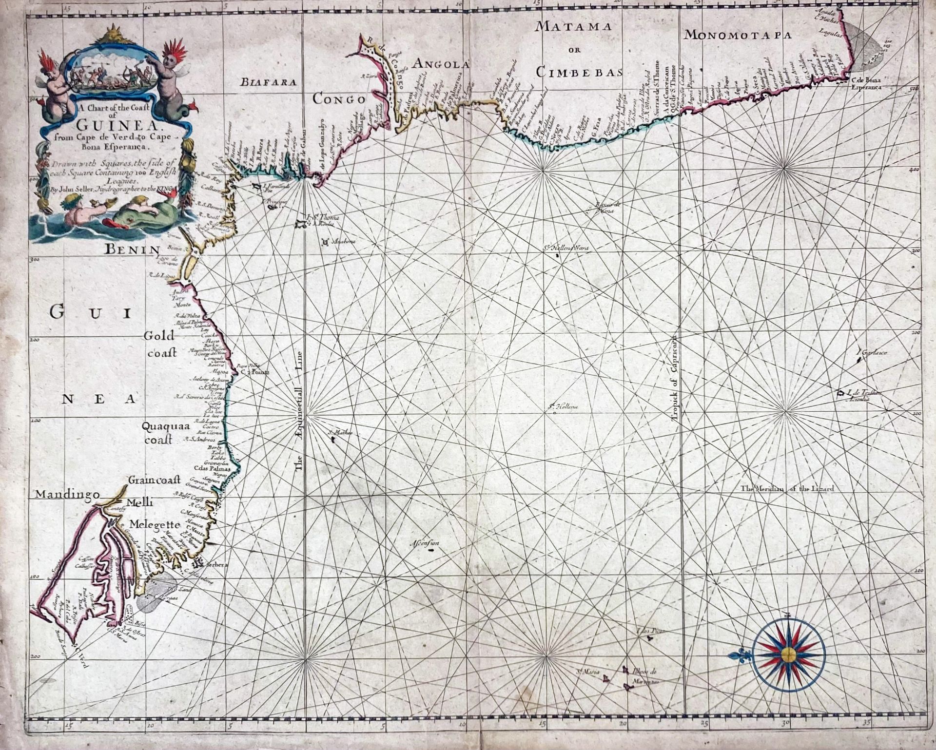 CHARTS -- "A CHART of Guinea describeing the seacost from Cape de Verde - Image 2 of 2