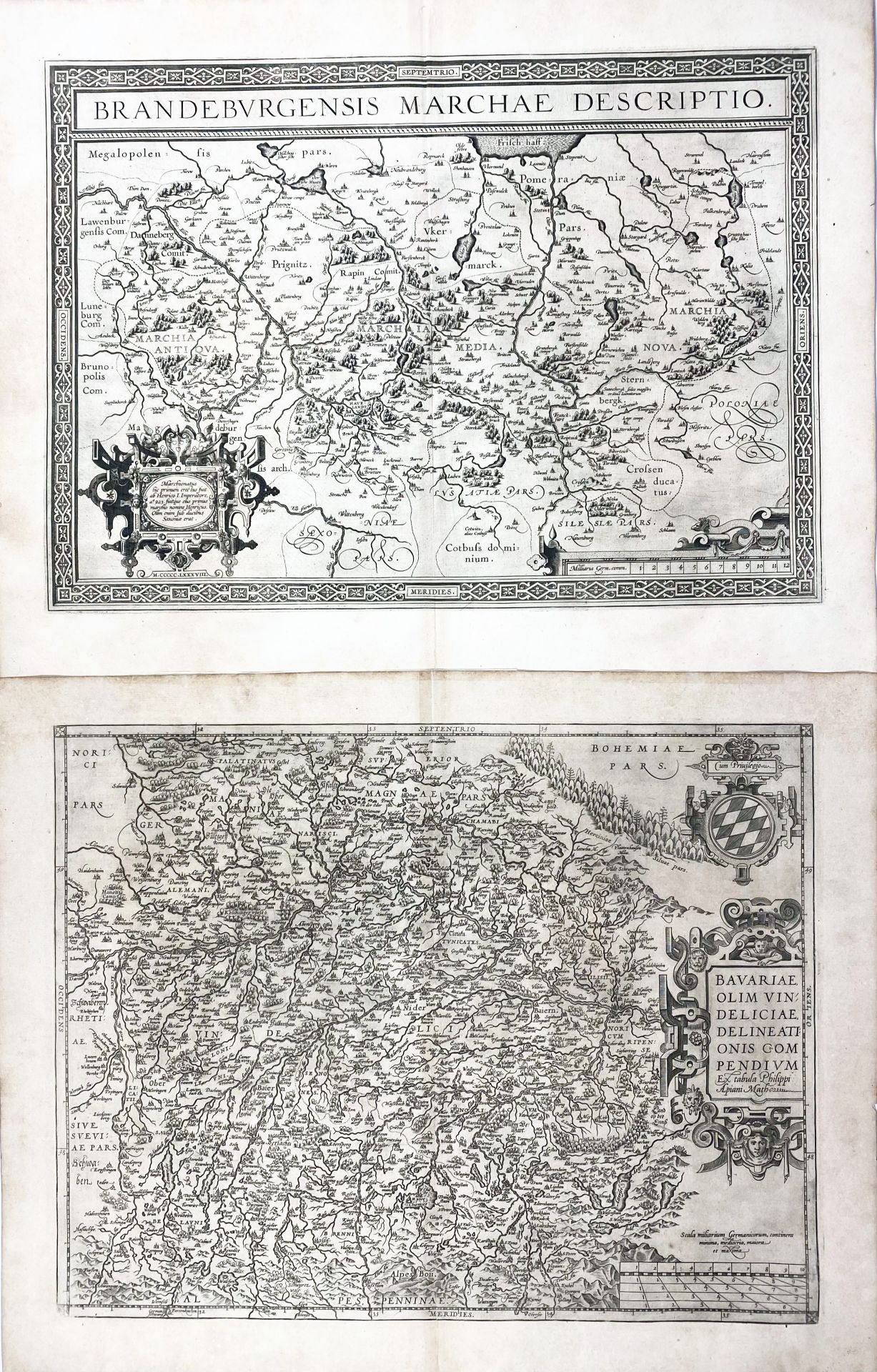 GERMANY -- ORTELIUS -- "BRANDENBURGENSIS Marchae Descriptio". (Antw., 1592). Engr. plain map. 359 x