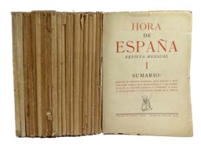 PERIODICALS -- HORA DE ESPAÑA. Revista Mensual. Barcelona, 1937-38. 21 vols. Owrps