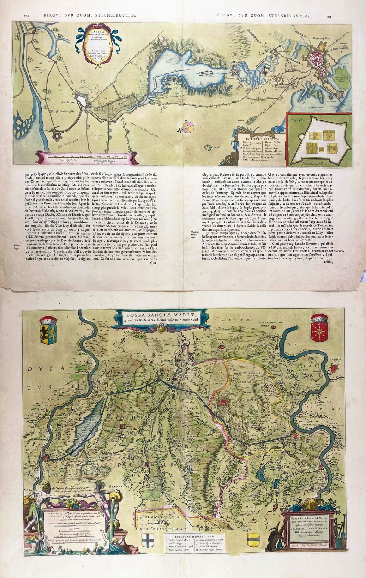 LOW COUNTRIES -- BLAEU -- "TABULA BERGARUM ad Zomam Stenbergae. (Amst., Blaeu, 1663). Engr