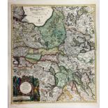 LOW COUNTRIES -- GELDERLAND -- "DUCATUS GELDRIÆ nova tabula in Tetrarchias Noviomagi, Arnhemii, Rure