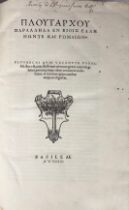 PLUTARCHUS. Parallèla en biois Ellènônte kai Rômaiôn. Quae vocantur parallela: hoc est