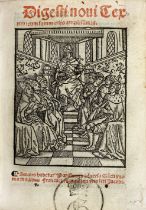 JUSTINIANUS. Digesti novi textus: cum summarijs amplissimis. Paris, Fr. Regnault, (n.d., c