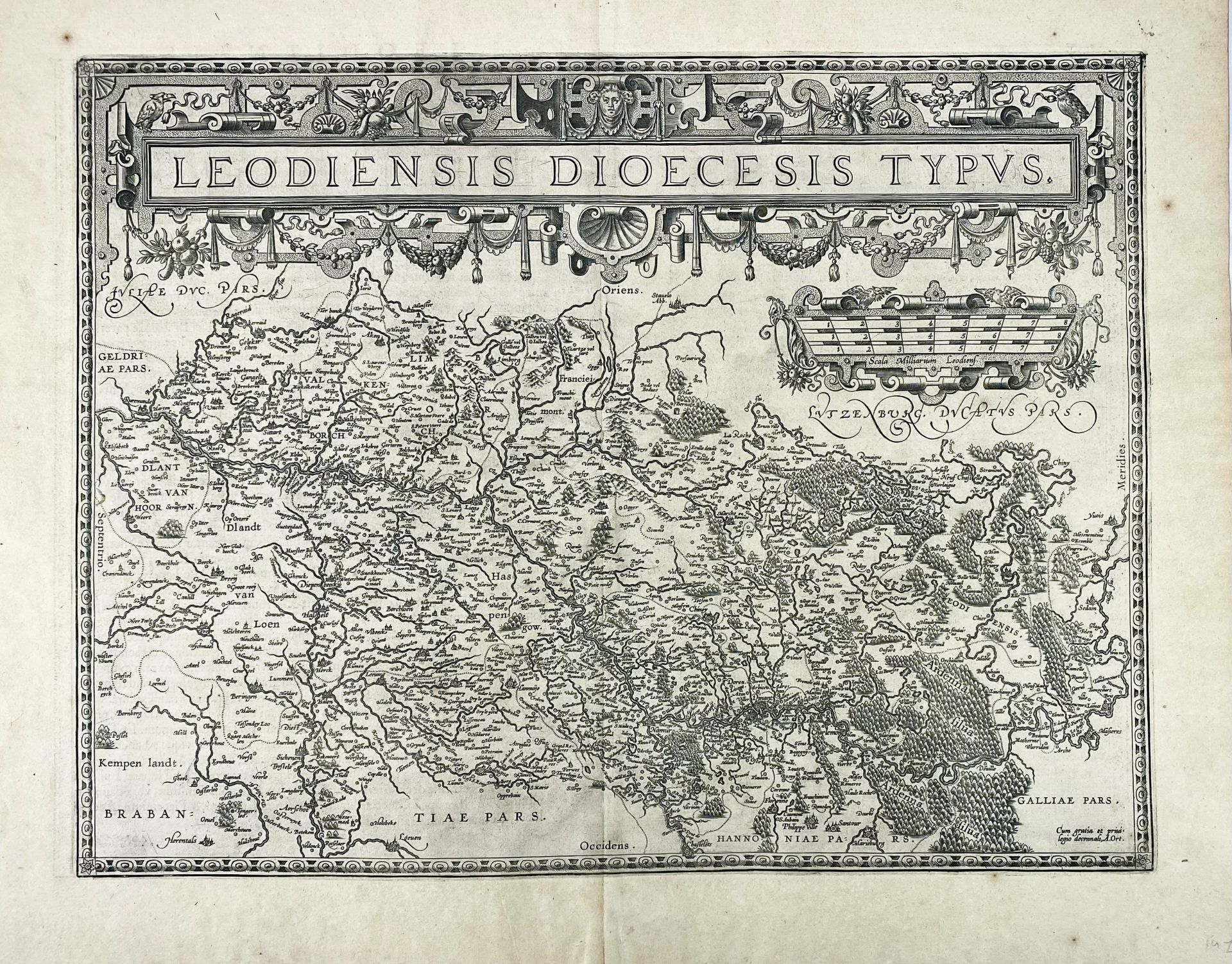 BELGIUM -- "LEODIENSIS DIOECESIS TYPUS". (Antw., Ortelius, 1603). Engr. plain map. 379 x