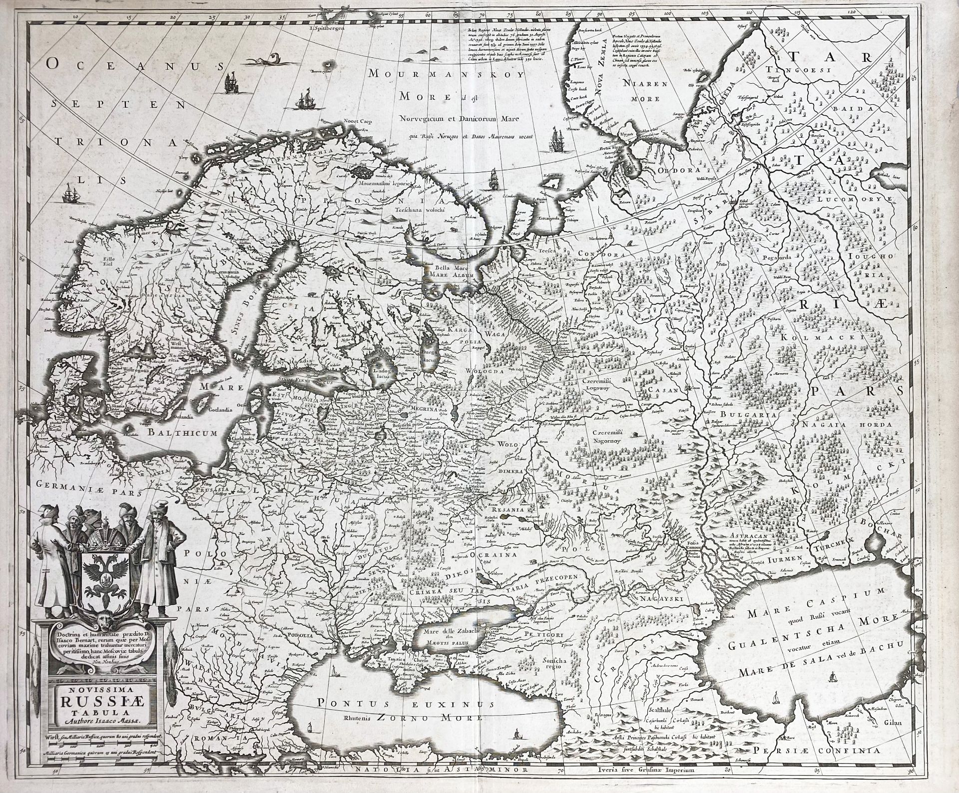 EASTERN EUROPE -- RUSSIA -- "NOVISSIMA RUSSIÆ TABULA". (Amst.?, H. Hondius, 1638). Engr. plain