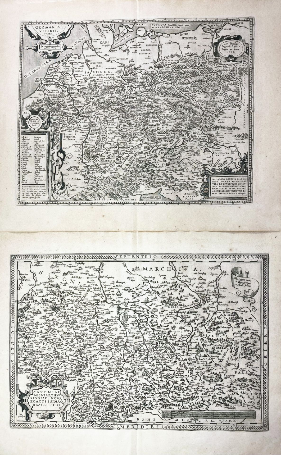 GERMANY -- ORTELIUS -- "BRANDENBURGENSIS Marchae Descriptio". (Antw., 1592). Engr. plain map. 359 x - Image 3 of 3