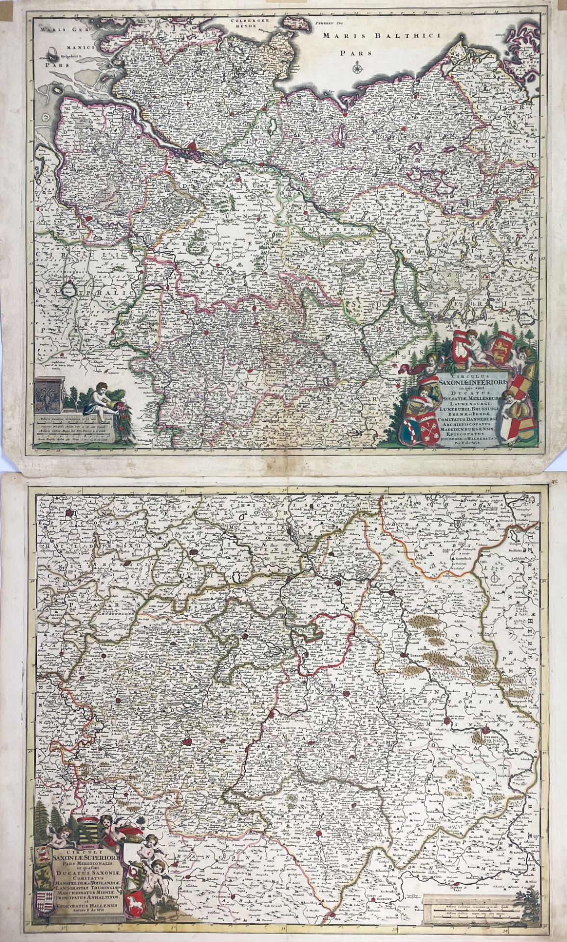 GERMANY -- "CIRCULI SAXONIÆ SUPERIORIS" (&) "CIRCULUS SAXONIÆ INFERIORIS". (Amst.), F. de Wit, (c