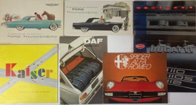 CAR BROCHURES -- COLLECTION of 35 miscellaneous full colour European and American car