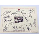 A Signed 2003/4 (invincibles) Arsenal FC A4 Card Flyer. Highbury ground in the centre surrounded
