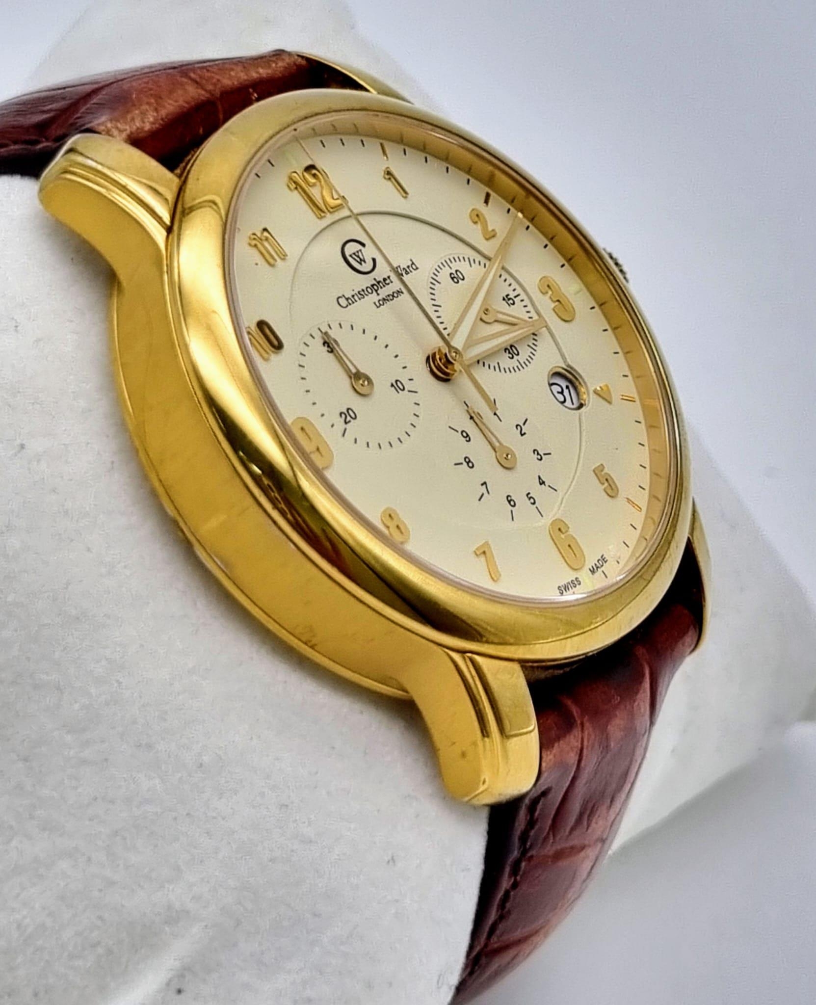 Men’s Vintage Christopher Ward London 13 Jewel Swiss Chronograph 44mm case including crown. Just - Image 3 of 9