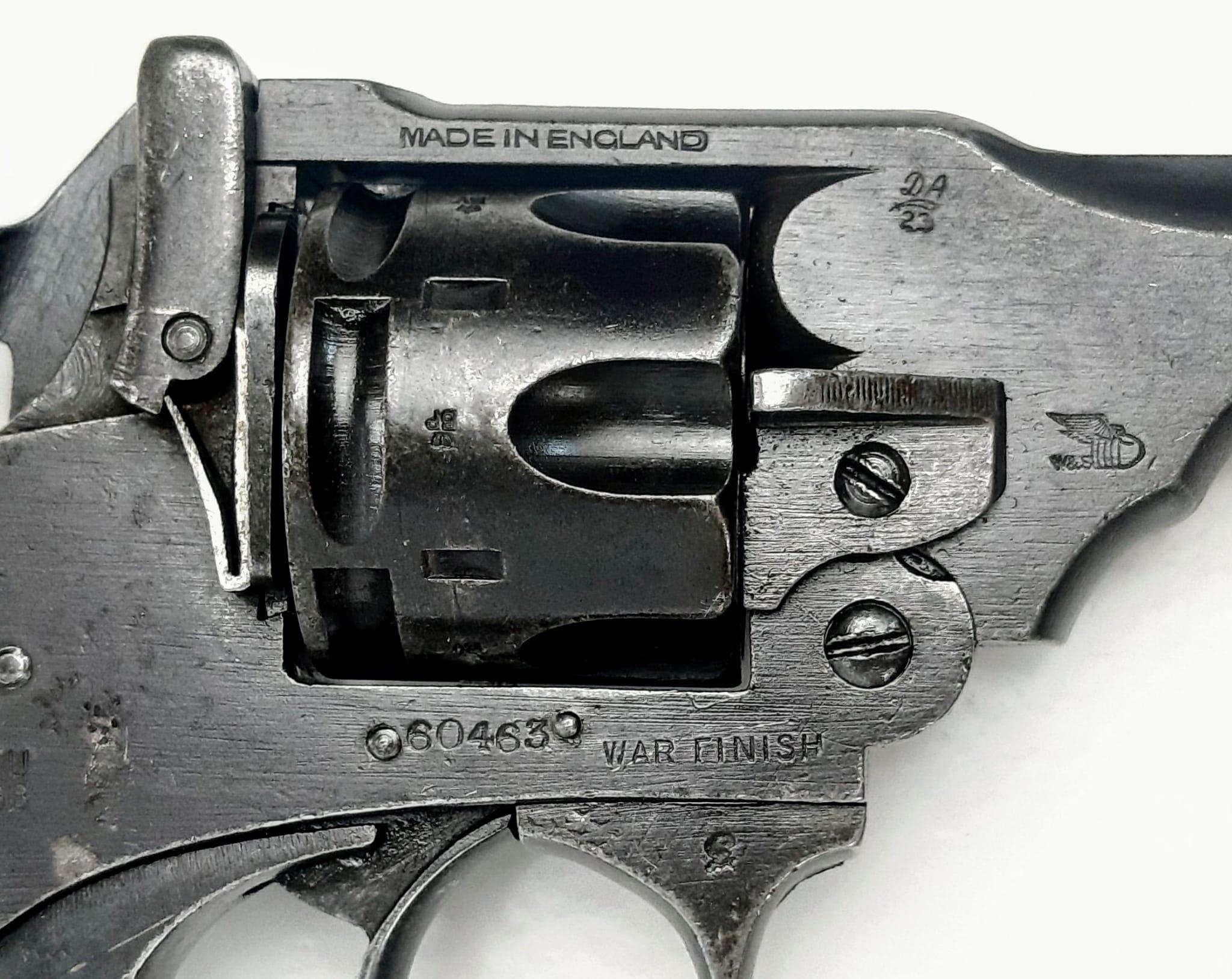 A Deactivated Webley Mark IV - 145/200 War Finish (government contract) Revolver Pistol. This WW2 - Image 4 of 10