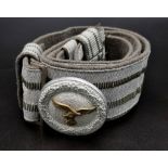 WW2 German Luftwaffe Officers Dress Uniform Belt. Bullion thread on a grey felt backing with