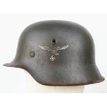 WW2 German Luftwaffe Single Decal M42 Helmet and Liner.