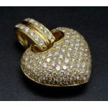 A Beautiful 18K Yellow Gold and Diamond Heart-Shaped Pendant. Perfect for Valentines Day this