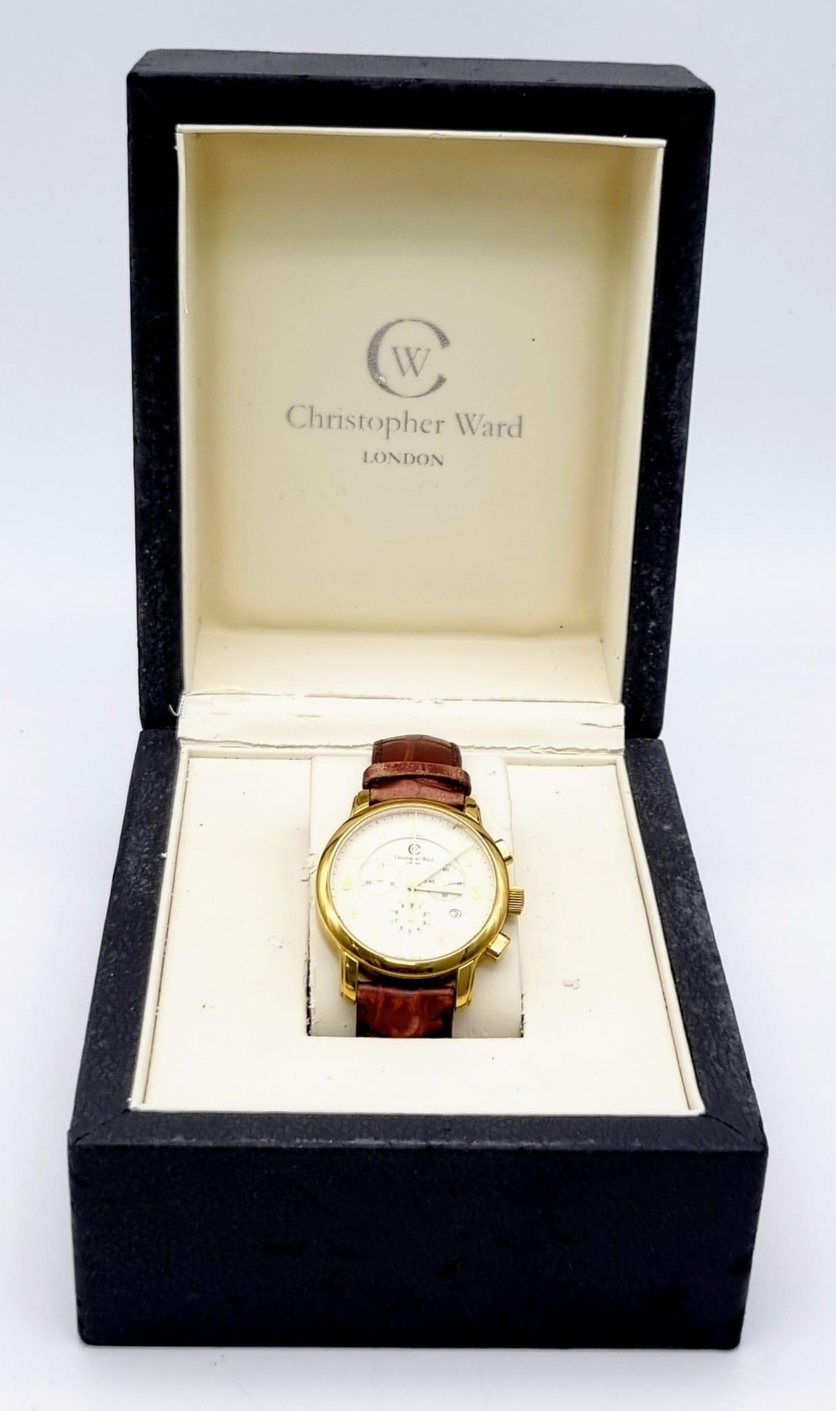 Men’s Vintage Christopher Ward London 13 Jewel Swiss Chronograph 44mm case including crown. Just - Image 9 of 9
