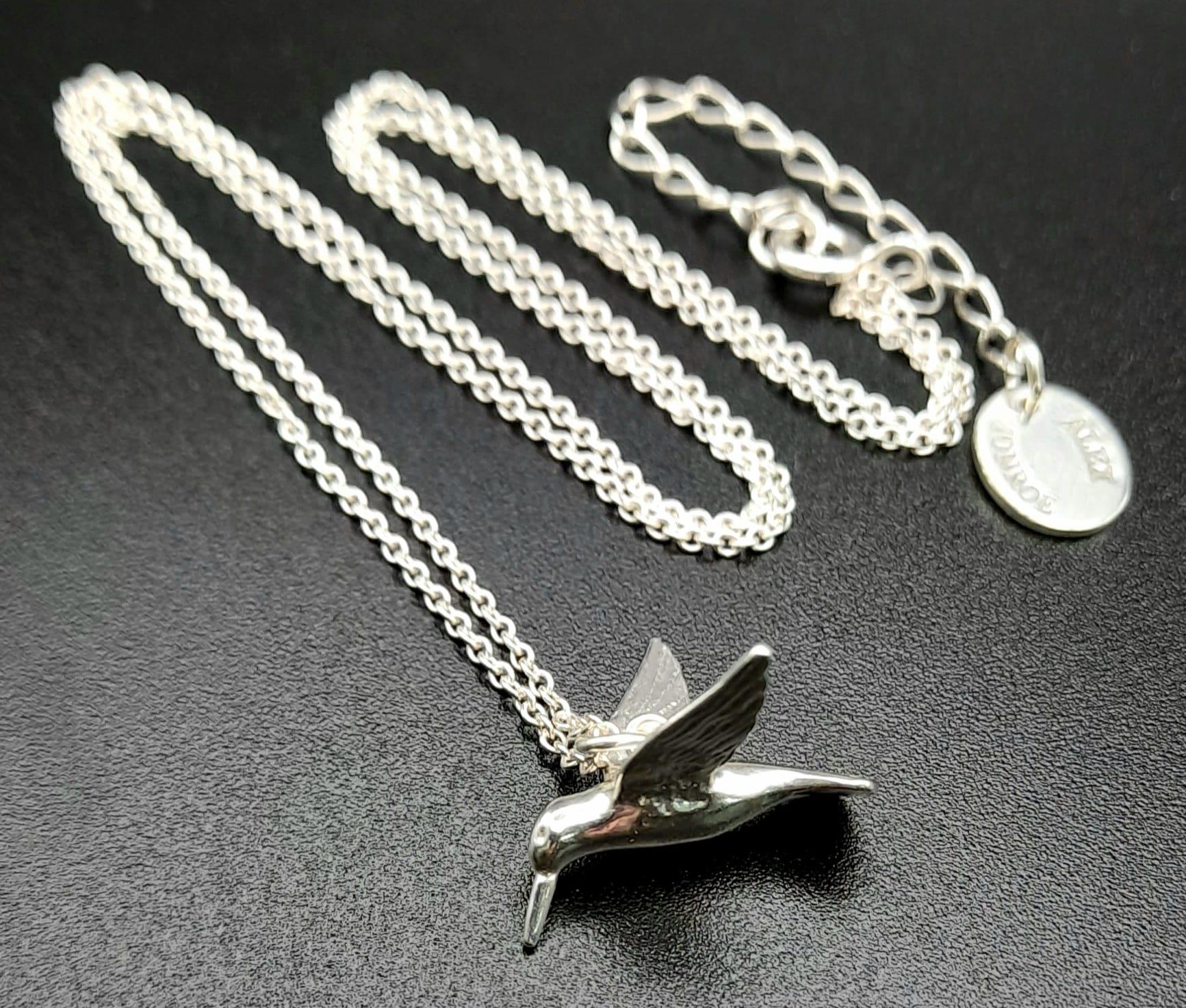 ALEX MONROE STERLING SILVER SWALLOW PENDANT & CHAIN AS NEW WEIGHS 3.47G