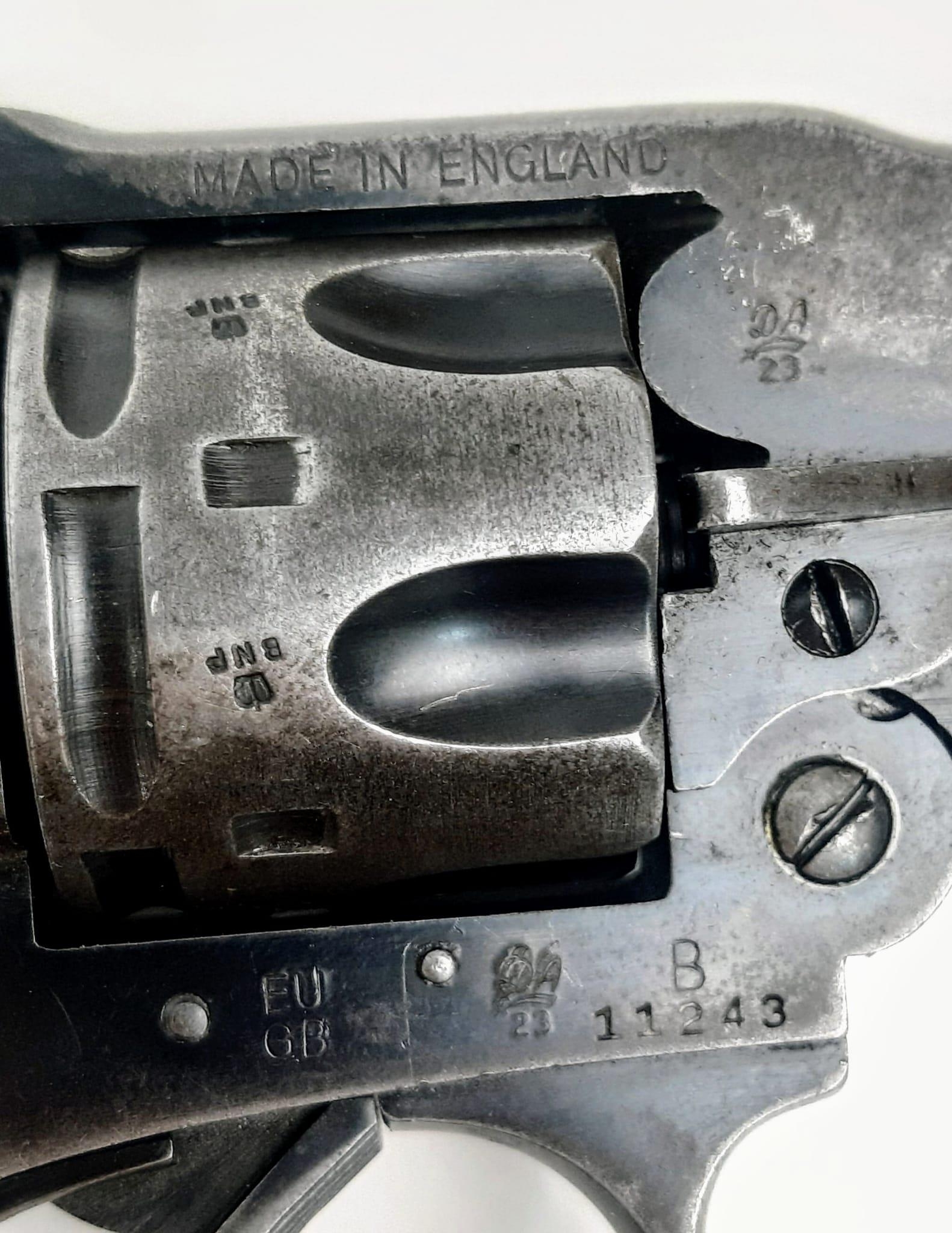 A Deactivated British Webley Mark IV Service Revolver Pistol. Introduced in 1899 and made its mark - Image 5 of 7