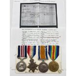 WW1 Medal Group Awarded to one Pte. J. Lindsay of the Royal Highlanders (Black Watch) Comprising his