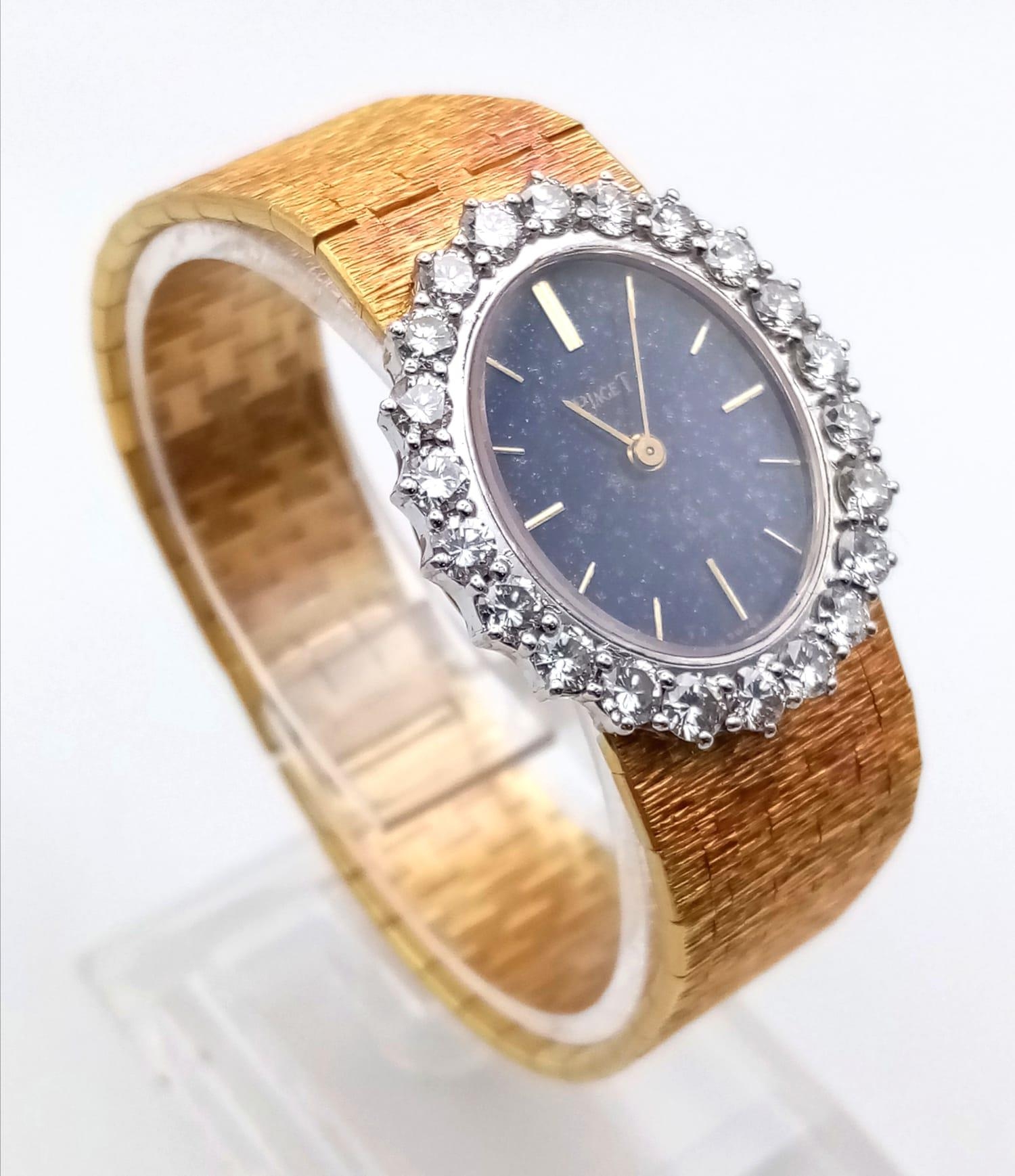 A Piaget 9338 18K Solid Gold and Diamond Ladies Dress Watch. Gold bracelet and oval case - 25mm. - Image 2 of 10