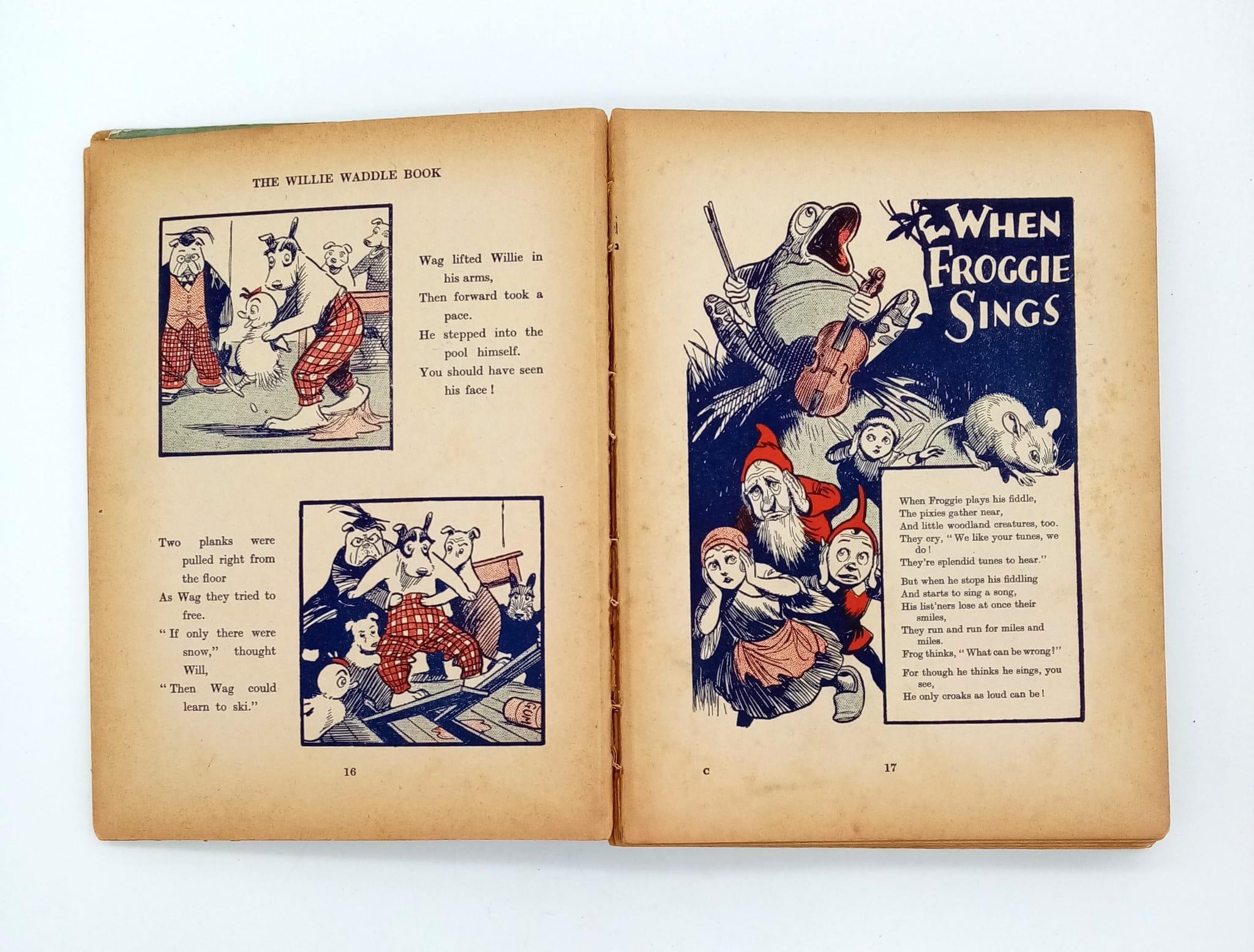 Two rare children's books from the 1930's. The Willie Waddle book and Jolly chums stories. Willie - Image 3 of 4