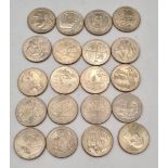 20 USA Assorted Quarter Dollar Coins - All different designs. High grade.