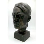 A Cast Metal Bronzed Finished Bust of Adolph Hitler 20cm Tall