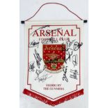 An Arsenal FC 2002 Squad Signed Arsenal Banner. Signatures include: Viera, Henry, Campbell and