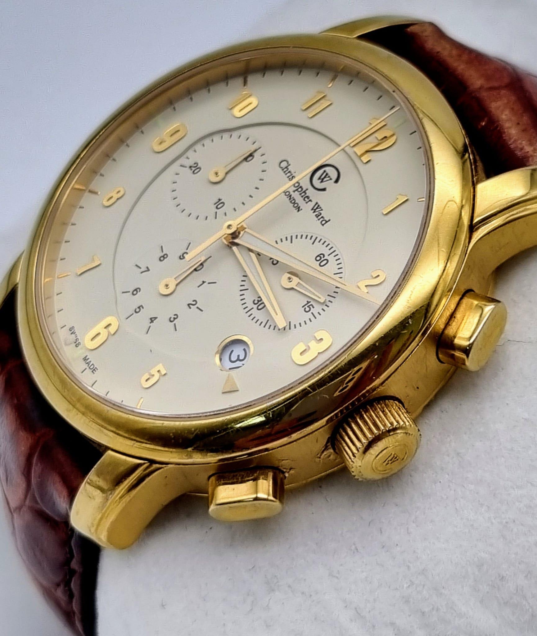 Men’s Vintage Christopher Ward London 13 Jewel Swiss Chronograph 44mm case including crown. Just - Image 2 of 9