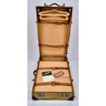 A 1950s Vintage Cruise Liner Wardrobe Trunk Case - Complete with coat hangers! Comes with two Cunard