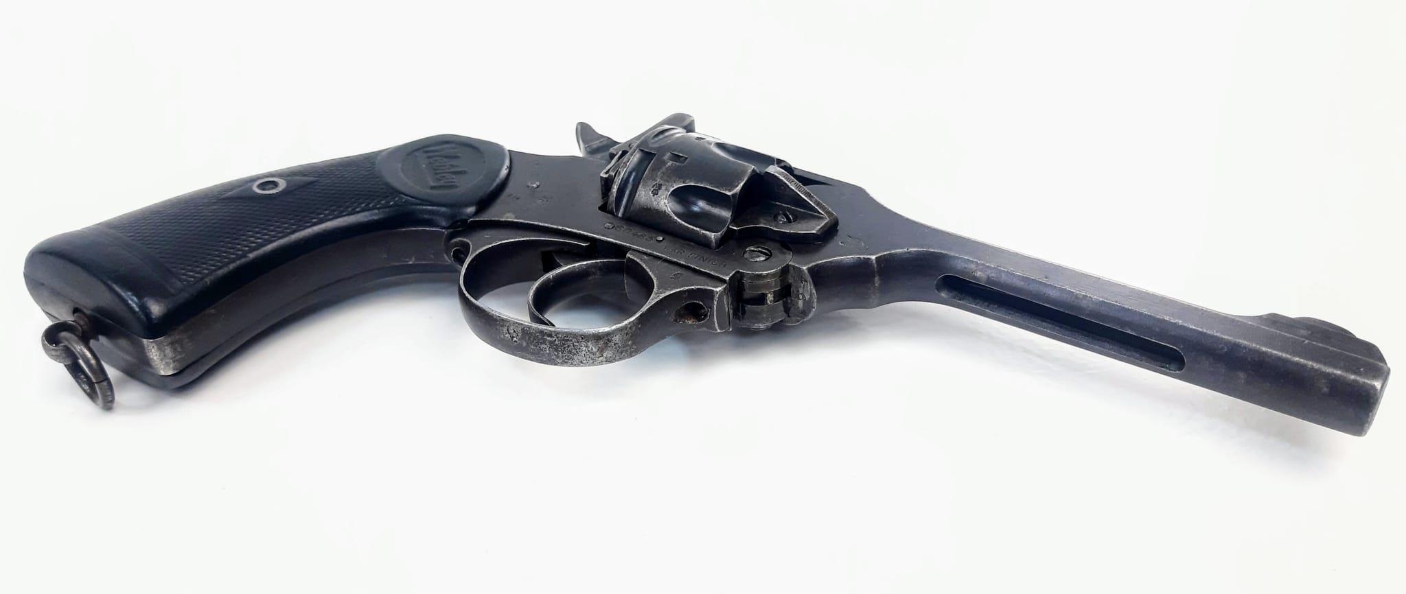 A Deactivated Webley Mark IV - 145/200 War Finish (government contract) Revolver Pistol. This WW2 - Image 9 of 10