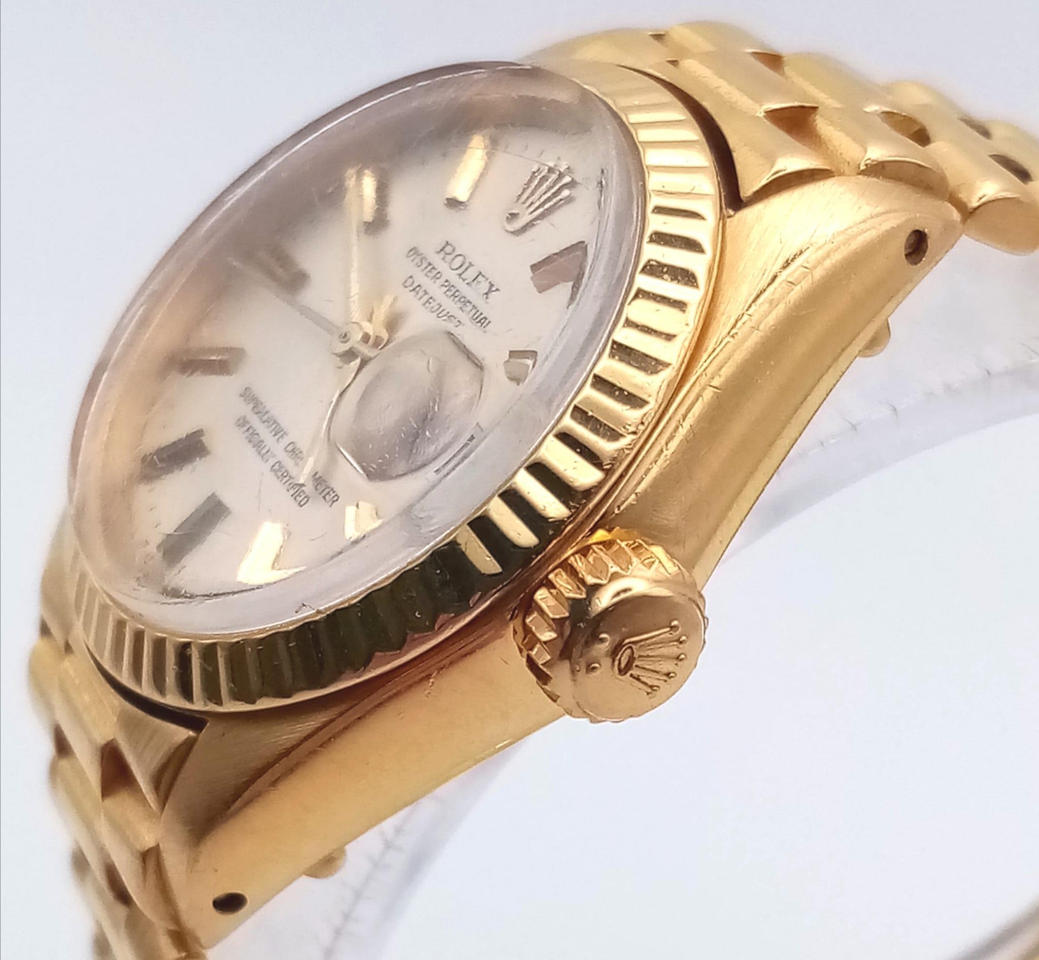 A Gold Rolex Oyster Perpetual Datejust Ladies Watch. Gold bracelet and case - 26mm. Automatic - Image 5 of 9