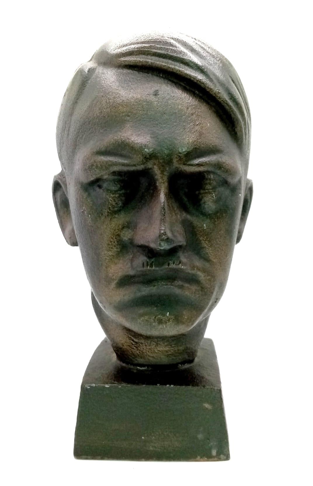 A Cast Metal Bronzed Finished Bust of Adolph Hitler 20cm Tall - Image 2 of 4