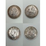 Two British Silver Crown Coins. 1935 and 37. Please see photos for conditions.