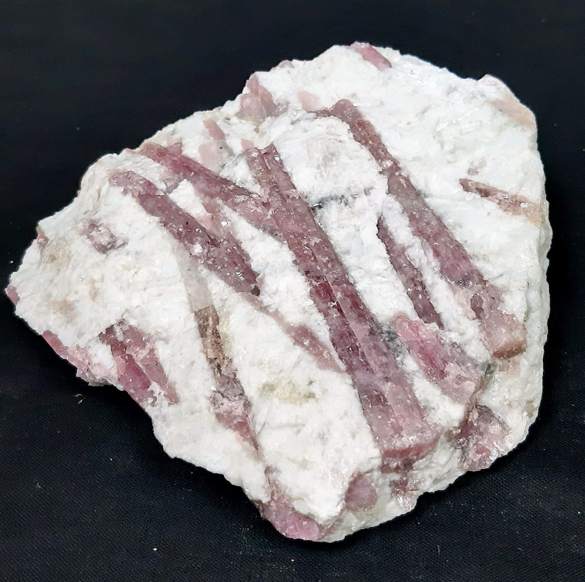 A very collectable, museum quality, rock specimen with numerous, large RUBELITE natural crystals - Image 3 of 5