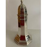 Rare Mappin and Webb Art Deco Lighthouse SILVER SUGAR SHAKER. Clear Hallmark for MAPPIN and WEBB