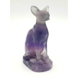 A Rainbow Fluorite Cat Figurine. 8.5cm tall.