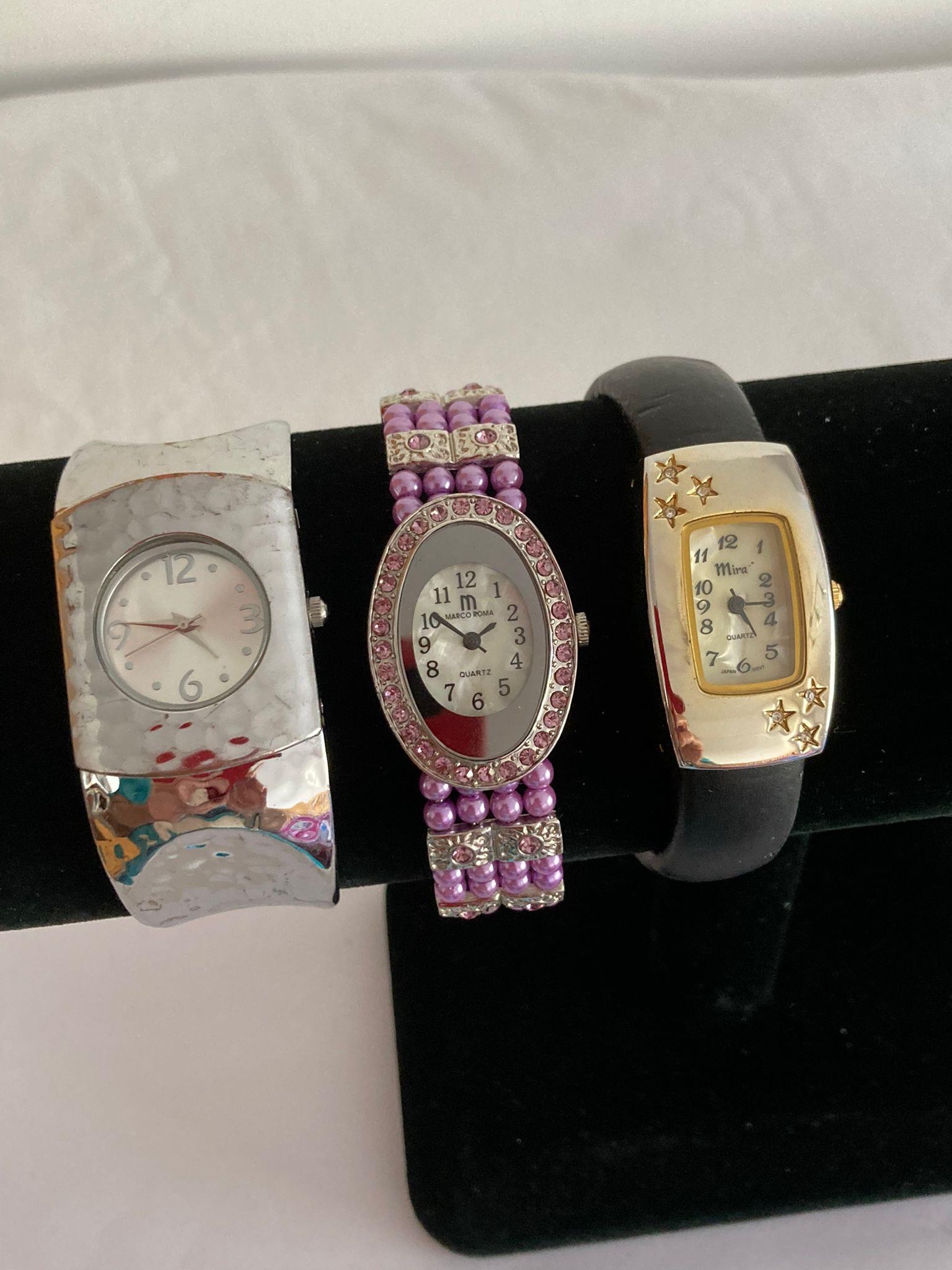 Selection of 3 x nice quality ladies BRACELET WATCHES to include Marks and Spencer, Marco Roma and