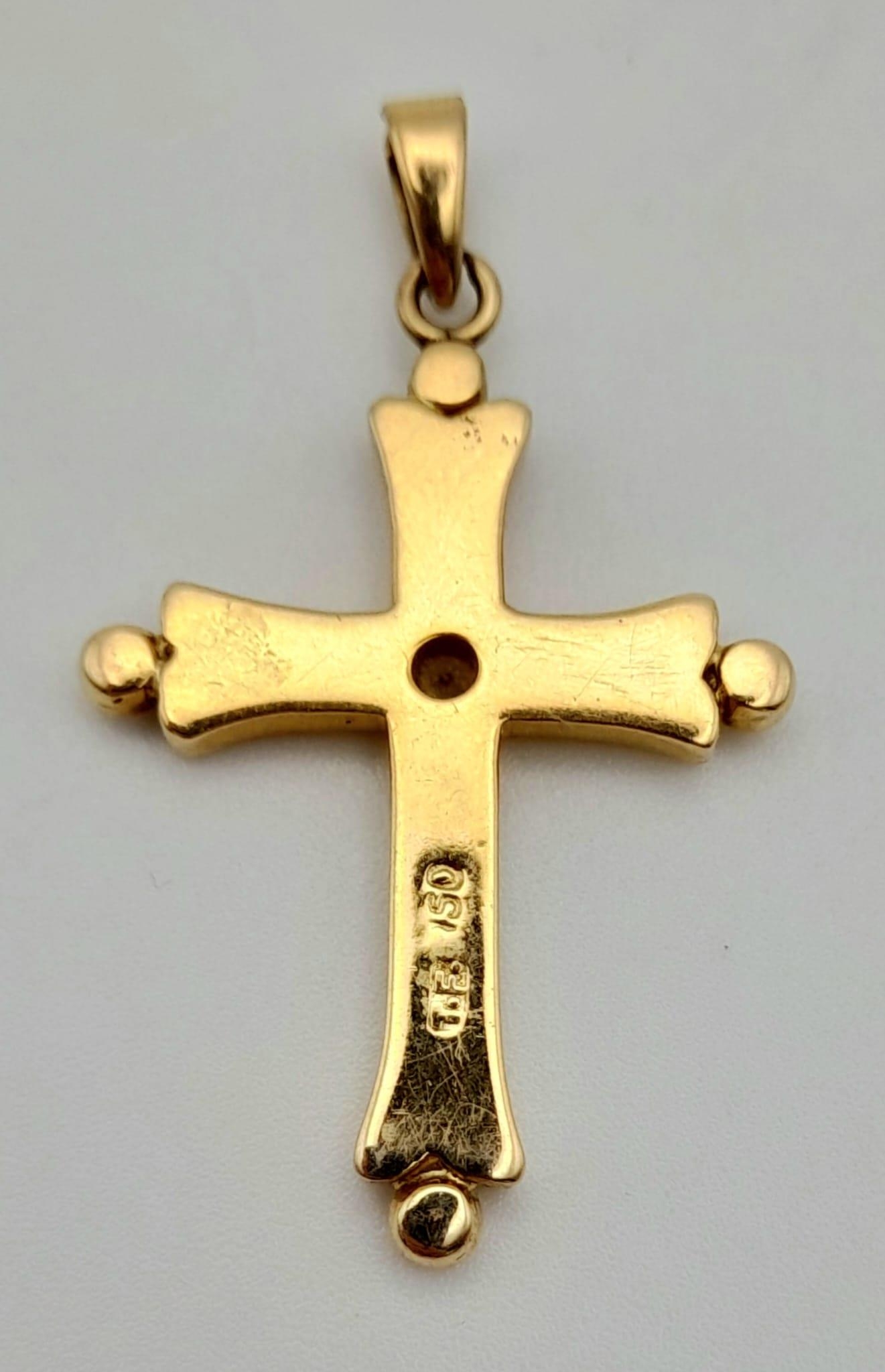 18k Yellow Gold Diamond Set Cross. 0.08ct Diamond. Weighs 5.7g - Image 3 of 4