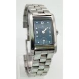 A Baume and Mercier Quartz Ladies Watch. Stainless steel strap and case - 20mm. Ice blue dial with