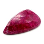 A Humongous 5540ct Pear Cut Natural Earth Mined Ruby. Colour Enhanced. 16 x 11cm.