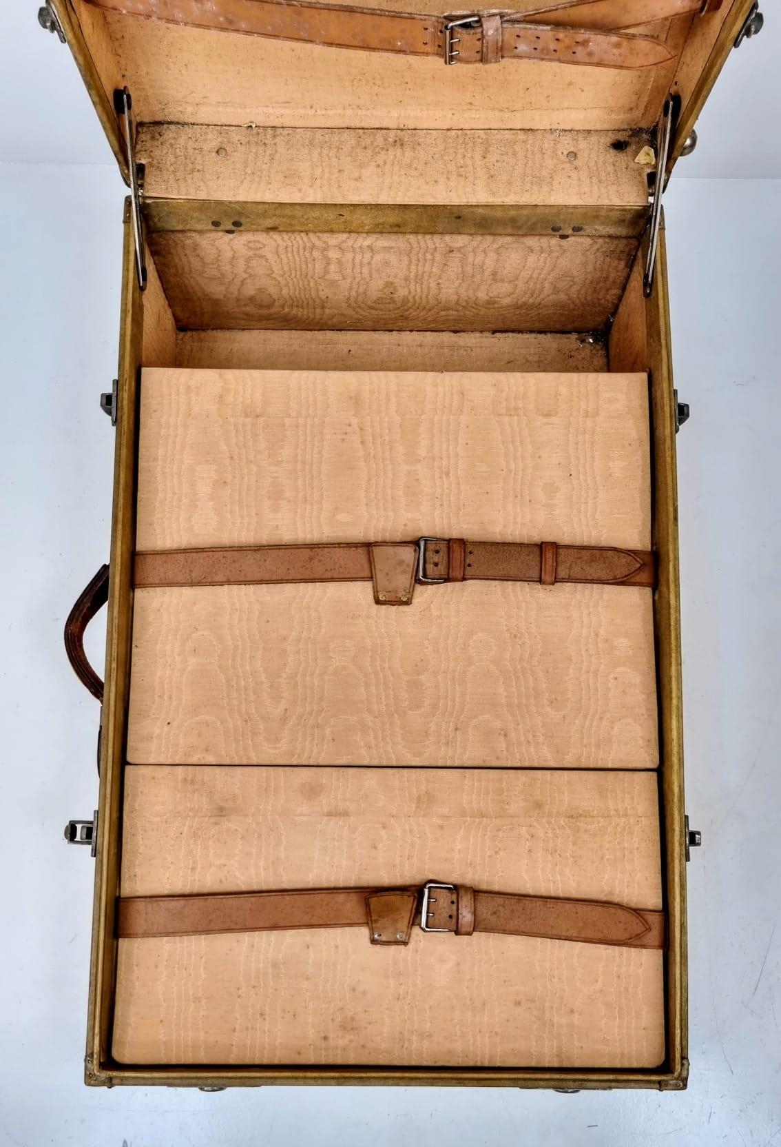 A 1950s Vintage Cruise Liner Wardrobe Trunk Case - Complete with coat hangers! Comes with two Cunard - Image 3 of 10