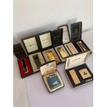 Selection of vintage BOXED LIGHTERS To include Ronson,Win, Kingsway,Comoys etc.