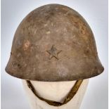 WW2 Japanese type 92 Helmet, with Star to front, officially called Tetsubo (Steel cap) in absolutely