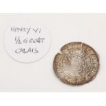 Henry VI Silver Half Groat 1422-1430, Annulet Issue, in near fine condition, minted in Calais.